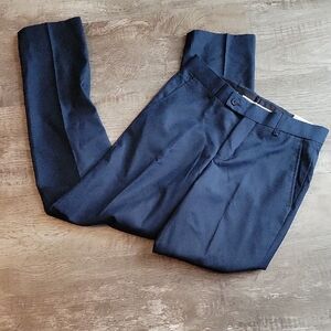 Ferrecci Men's Navy Dress Pants - Classic Flat Front Trousers